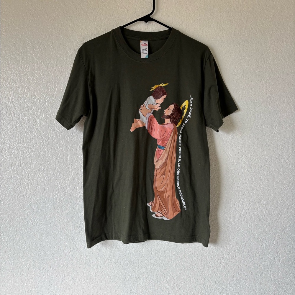 Viste Ruah St Joseph Pink Graphic T-Shirt
Size S San Jose Religious Tee
#010